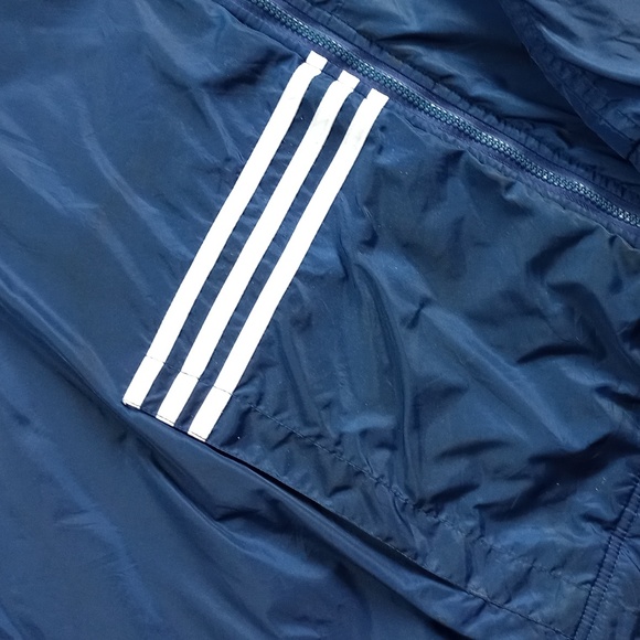Vintage 90s Adidas Blue Stripes Blue Essential Winter Jacket - Picture 5 of 9